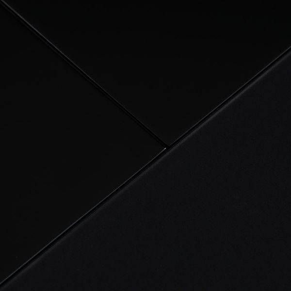 Autronic Jedálenský stôl 110+40x70 cm, čierna 4 mm sklenená doska, MDF, čierny matný lak - HT-420 BK