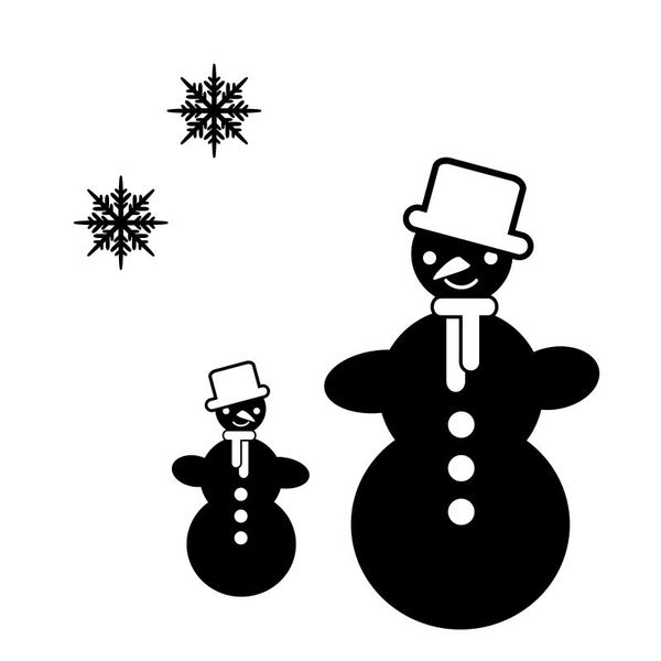 Pieris design Snehuliak so snehovými vločkami - Detské zimné nálepky na okno grafit