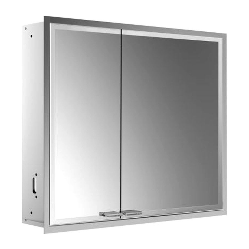 Emco Prestige 2 - Vstavaná zrkadlová skriňa 814 mm široké dvere vpravo so svetelným systémom, zrkadlová 989708102