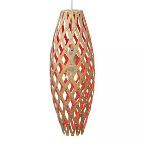 david trubridge Hinaki závesná 50cm bambus-červená, Obývacia izba / jedáleň, bambus, E14, 60W, K: 50cm