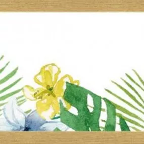 Obraz v drevenom ráme Nordic listy, 60x15 cm