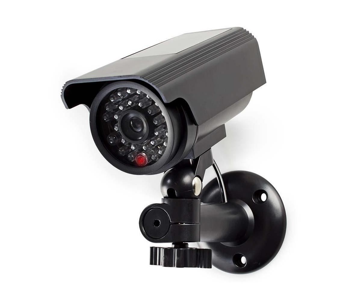 Nedis DUMCBS10BK - LED Maketa bezpečnostnej kamery 2xAA IP44