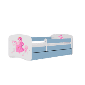 Letoss  Detská posteľ BABY DREAMS 140/70- Princezná a koník II Modrá S matracom Bez uložného priestoru