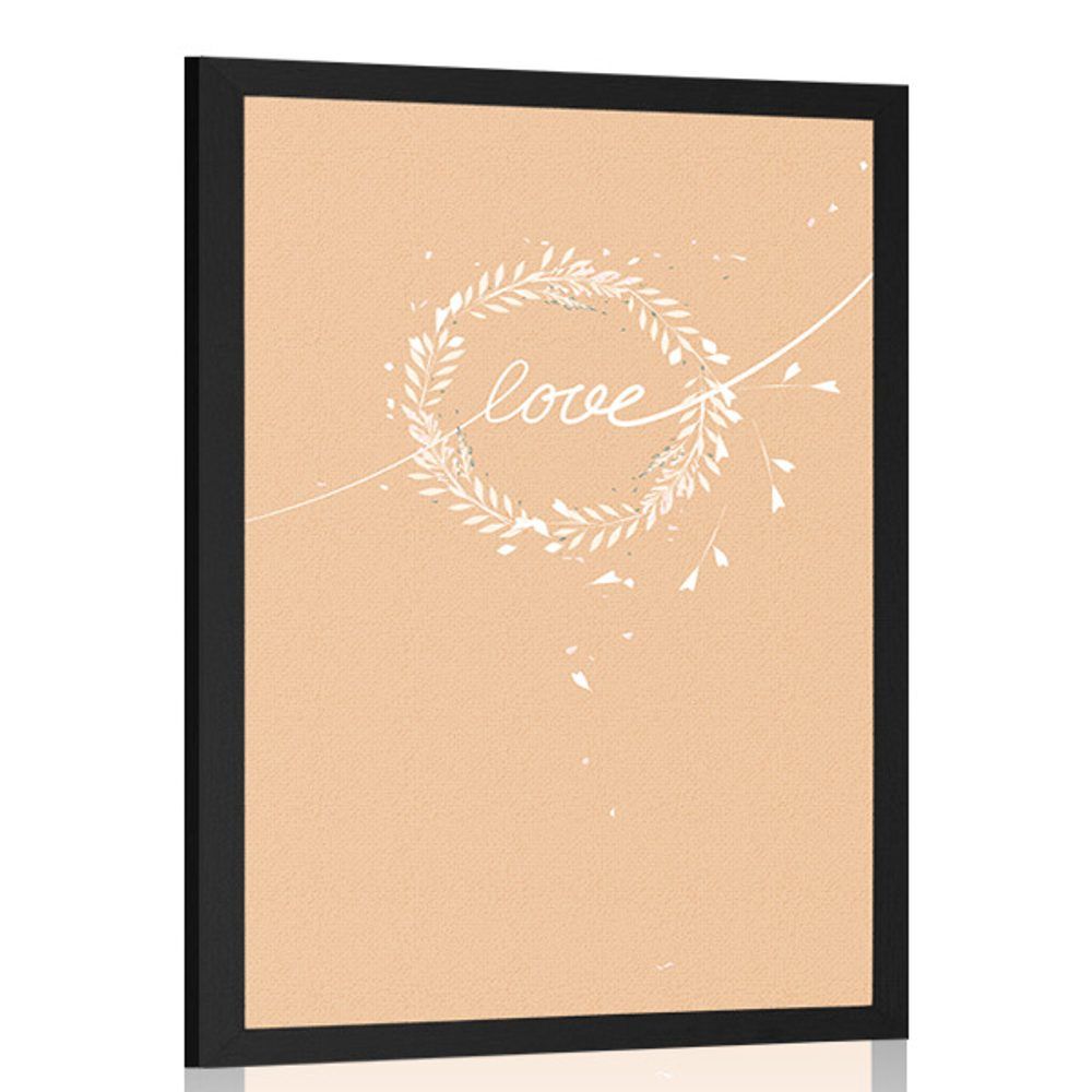 Plagát s nápisom Love v minimalistickom prevedení - 60x90 black