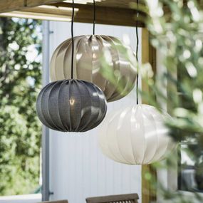 PR Home Hilma závesná lampa vonkajšia sivá Ø 50 cm, akryl, E27, 15W, K: 36cm