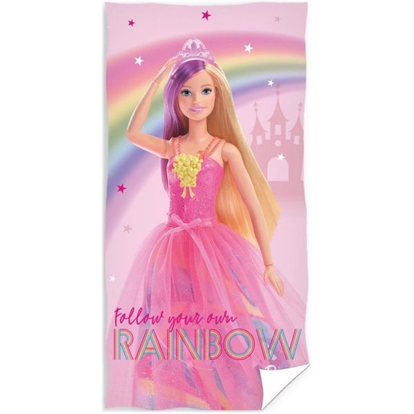 Carbotex · Dievčenská plážová osuška Barbie - Follow Your Own Rainbow - 100% bavlna - 70 x 140 cm