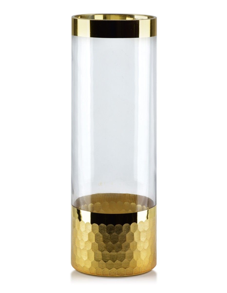 Sklenená váza Serenite 29,8 cm číra/zlatá