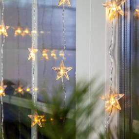 STAR TRADING Svetelný LED záves Star Curtain, 30-plameňový, Obývacia izba / jedáleň, plast, 1W, P: 90 cm, L: 4 cm, K: 120cm