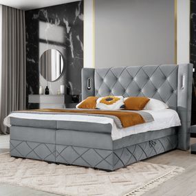 Expedo Čalúnená posteľ boxspring SONO, 200x200, monolith 84