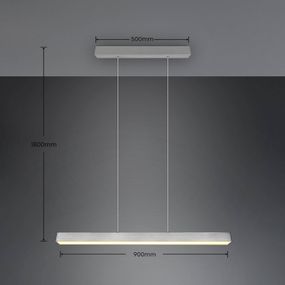 Trio Lighting LED závesné svietidlo Paros DUOline trám niklová, Obývacia izba / jedáleň, kov, 29W, P: 90 cm, L: 5 cm, K: 5cm