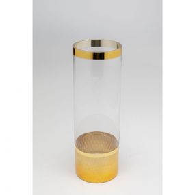 KARE Design Skleněná váza Golden Flow 30cm