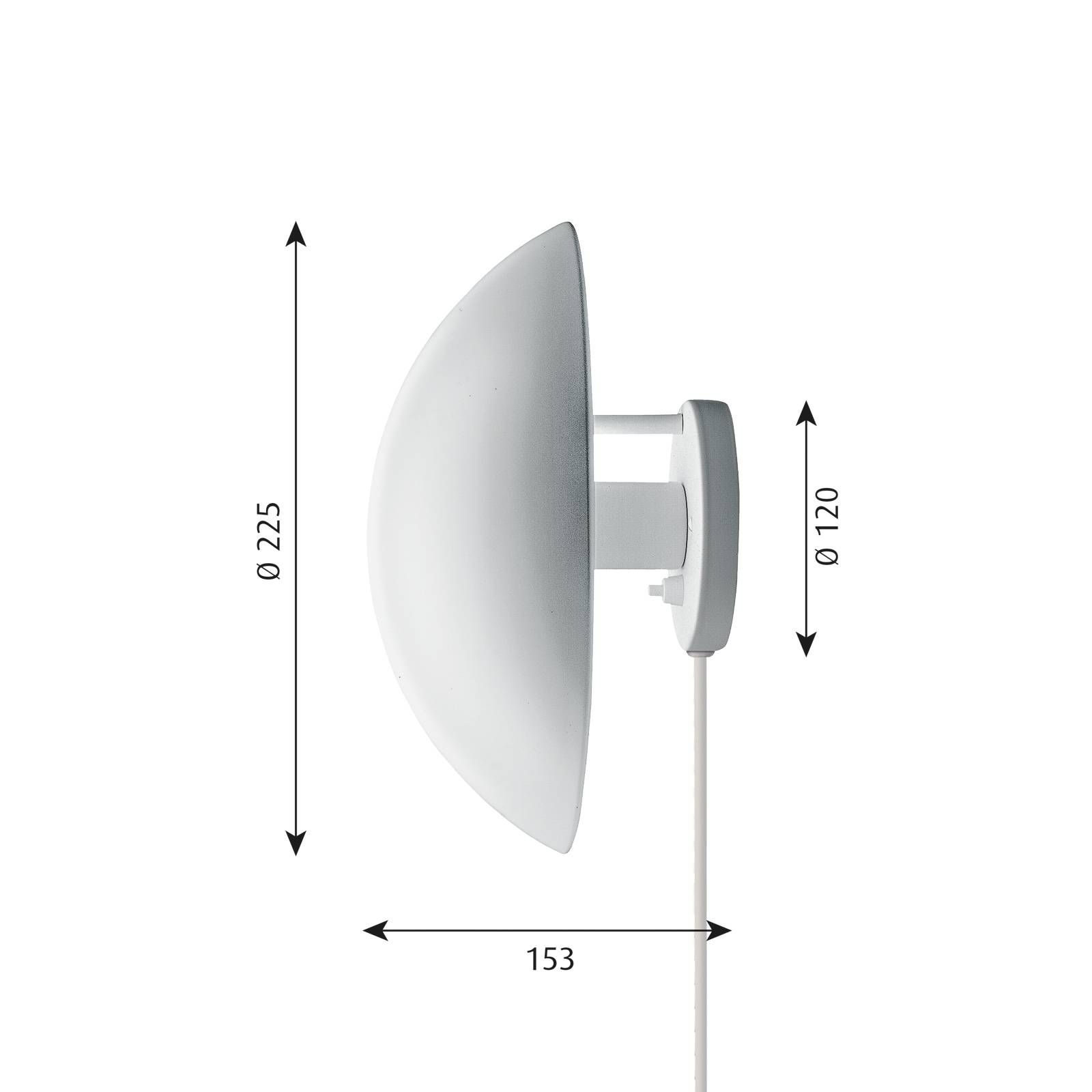 Louis Poulsen PH Hat nástenné svietidlo zástrčkou, Obývacia izba / jedáleň, oceľ, E14, 20W