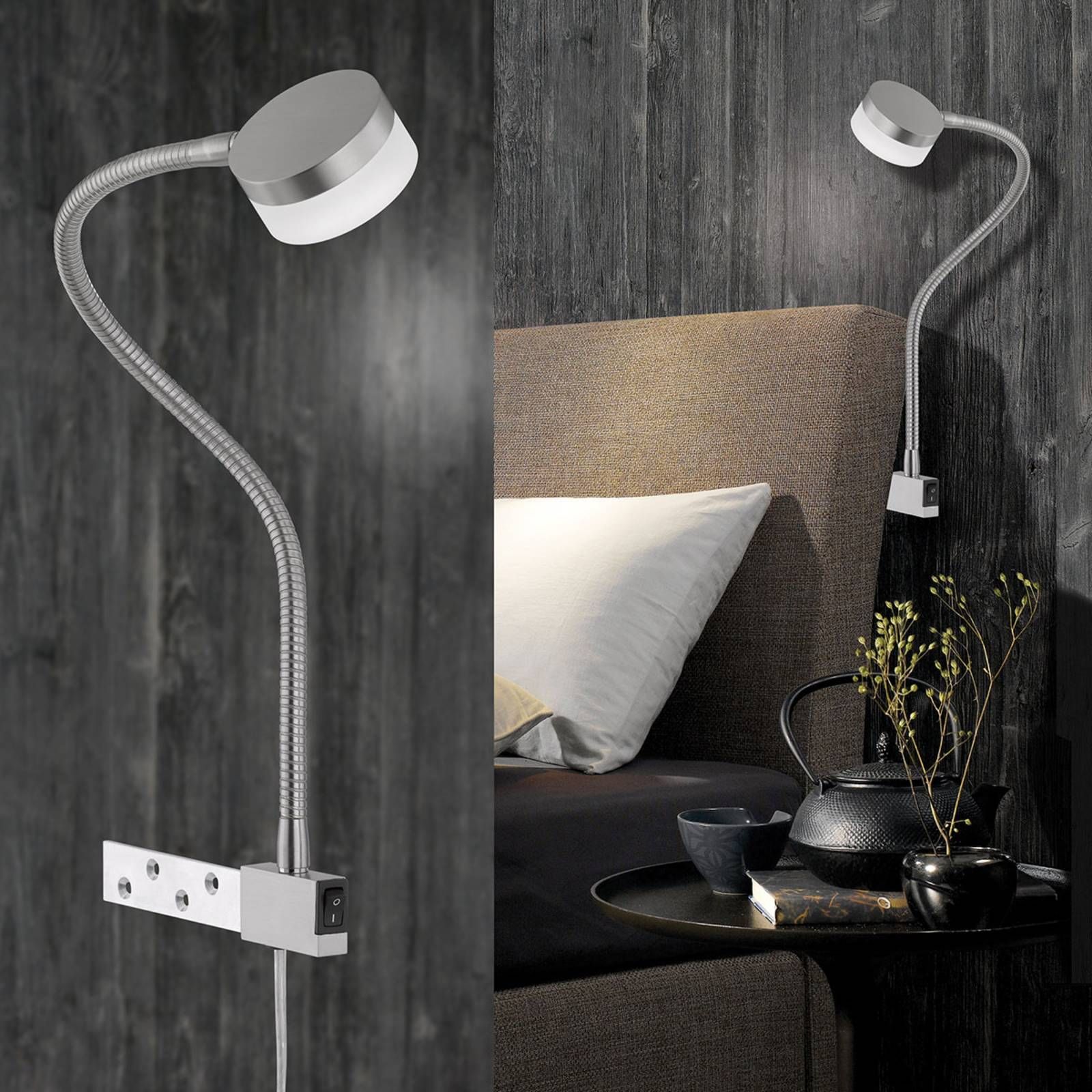 FISCHER & HONSEL Nastaviteľná upínacia LED lampa Lug, Obývacia izba / jedáleň, kov, akryl, 5W, K: 51cm