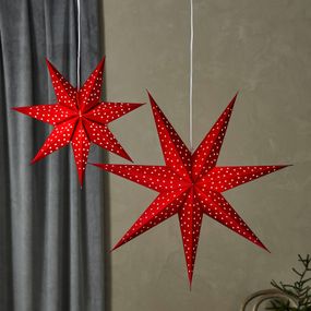 Markslöjd Závesná LED hviezda Blink, zamat, Ø45cm červená, papier, plast, 0.2W, L: 19 cm