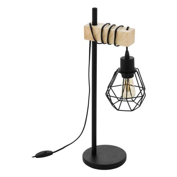 Eglo Vintage 43136 TOWNSHEND 5 Stolová lampa E27 1X60W čierna, hnedá