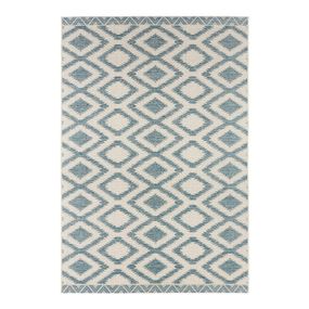 Modro-krémový vonkajší koberec NORTHRUGS Isle, 70 x 140 cm