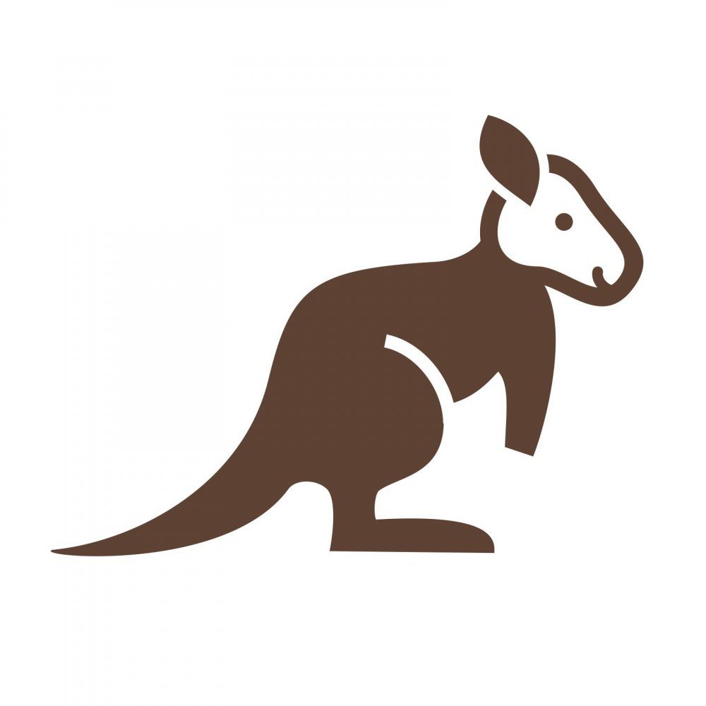 Pieris design Nálepka kengura biela