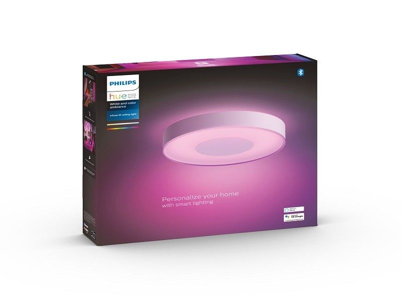 Philips Hue 41163/31 / P9 LED stropné svietidlo Infuse M 1x33,5W | 2350lm | 2200-6500K | RGB - White and color Ambiance, stmievateľné, Bluetooth, biela
