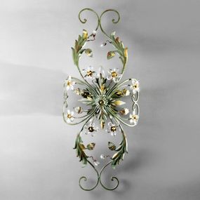 Ferro Luce ALESSANDRIA zelené florentínske stropné svietidlo, Obývacia izba / jedáleň, kov, krištáľ, E27, 40W, P: 84 cm, L: 34 cm, K: 20cm