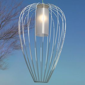 Karman Cell klietková závesná lampa Ø 55 cm, biela, ušľachtilá oceľ, metakrylát, E27, 10W, K: 88cm