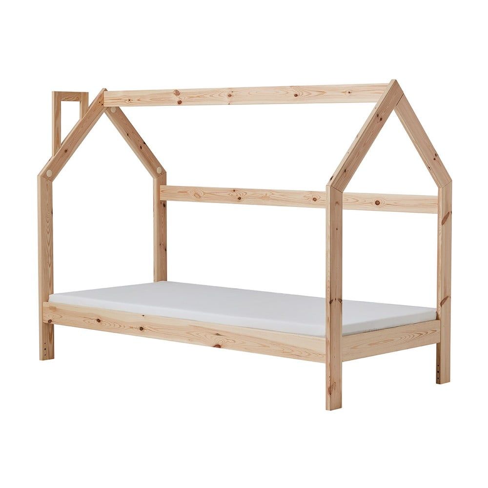 Detská drevená posteľ v tvare domčeka Pinio House, 200 × 90 cm