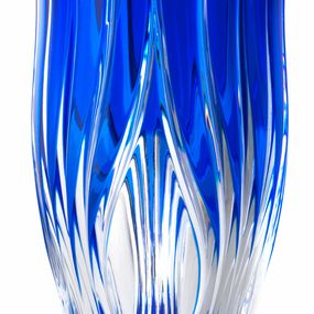 Krištáľová váza Lastura, farba modrá, výška 205 mm
