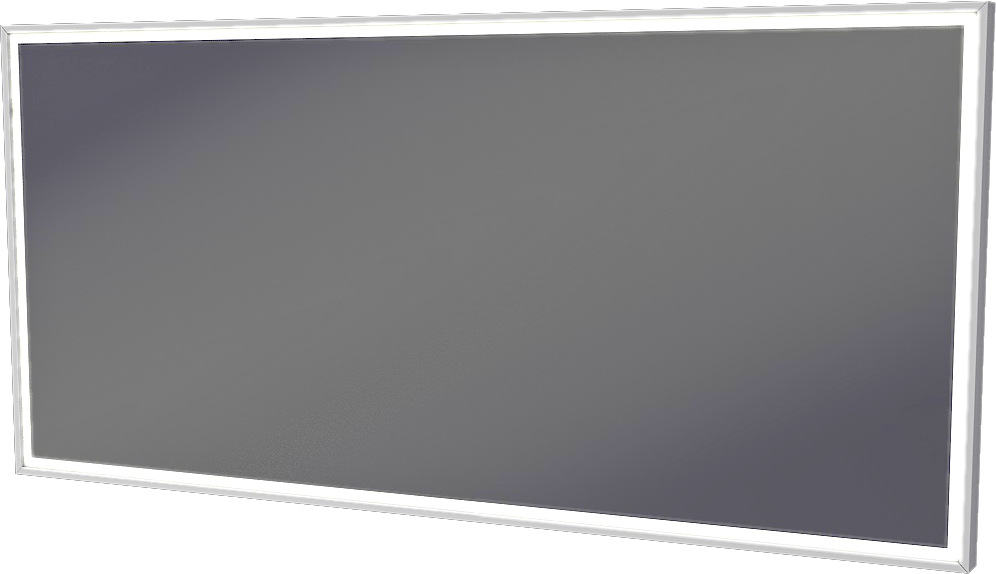 Zrkadlo v ráme Villago 1500x700x43 LED - Biely lak, matný
