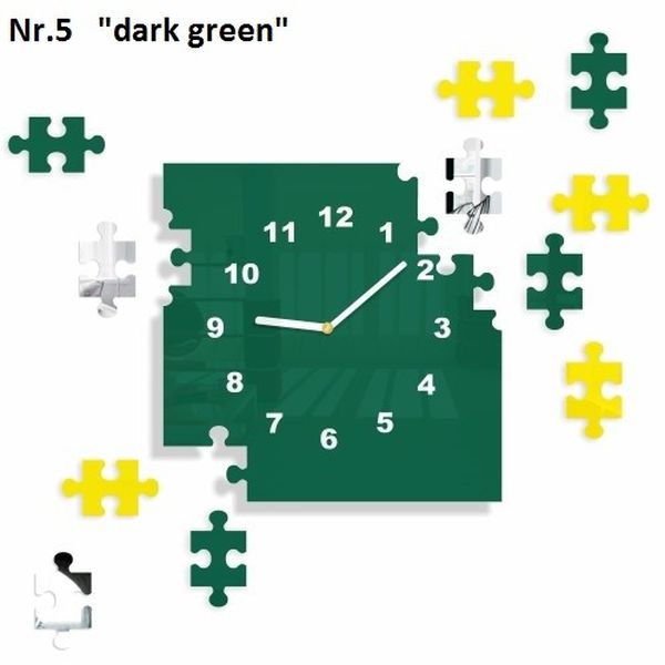 DomTextilu Nalepovacie nástenné hodiny s motívom puzzle 8691-23807