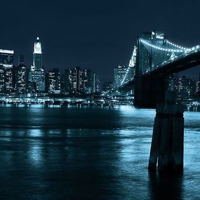 Manhattan, Brooklyn Bridge night - fototapeta FM0535