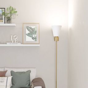 EGLO Lampa osvetľujúca strop Aglientina mosadz/biela 1, Obývacia izba / jedáleň, oceľ, E27, 40W, K: 170cm