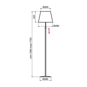 Aluminor Store stojaca lampa, biela/biela, Obývacia izba / jedáleň, oceľ, látka, E27, 40W, K: 175cm