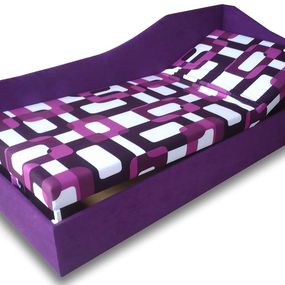 Jednolôžková posteľ (váľanda) 90 cm Anita (Gusto 10 + Fialová 49) (P)