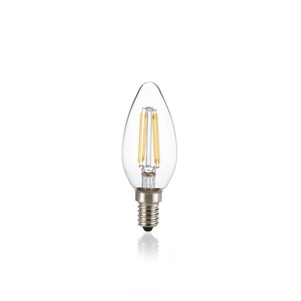 Ideal Lux 153933 LED žiarovka E14 Filament B35 4W/450lm 4000K priehľadná, sviečka