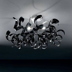 Metallux Moderné stropné svietidlo ASTRO 3-plameňové čierne, Obývacia izba / jedáleň, kov, krištáľ, G9, 40W, K: 25cm