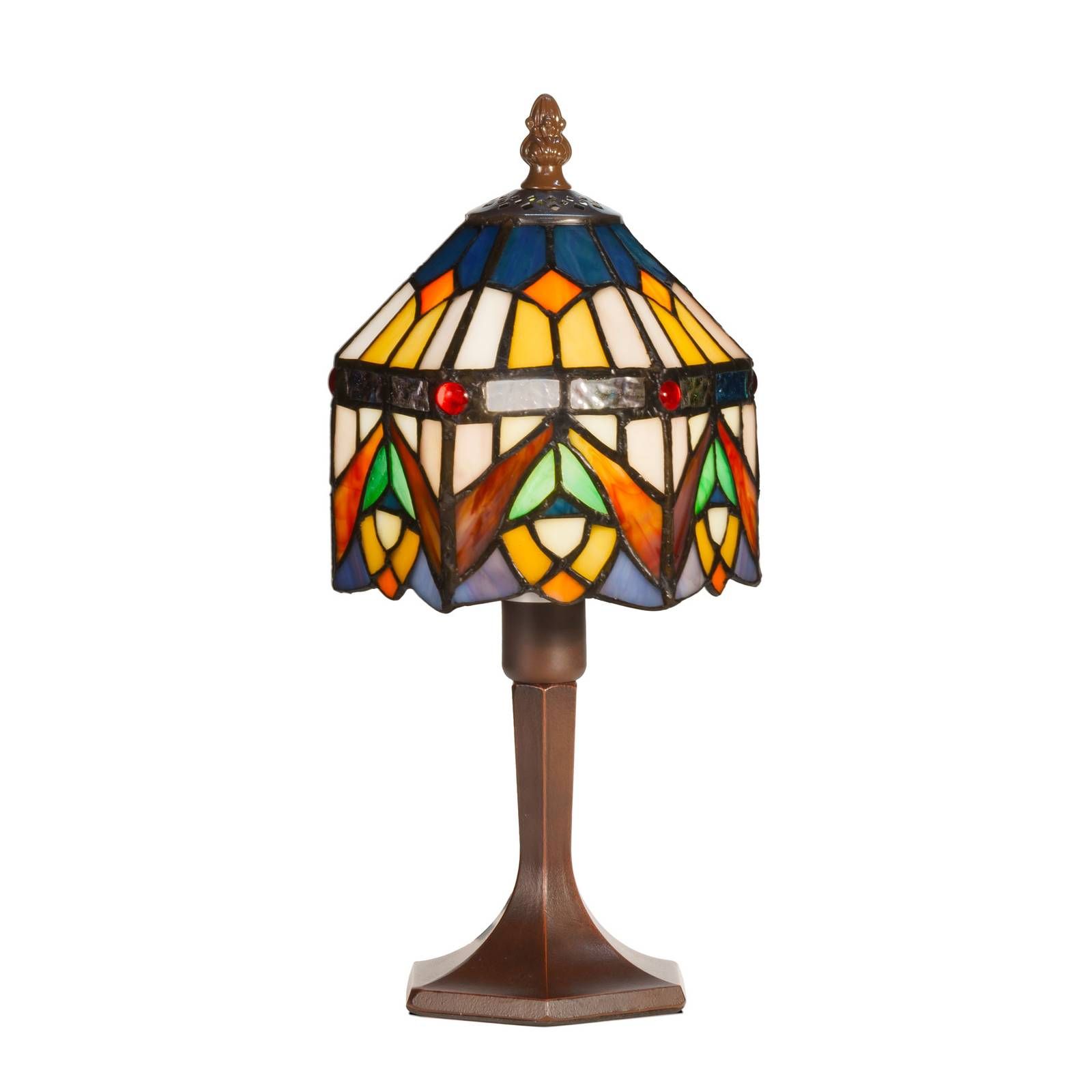Artistar Dekoratívna stolná lampa Jamilia v štýle Tiffany, Obývacia izba / jedáleň, sklo, živica, E14, 40W, K: 30cm