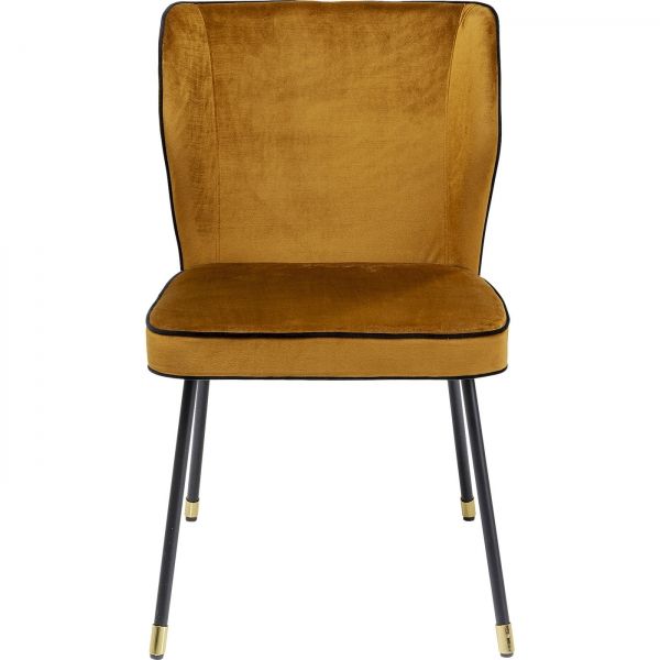 KARE Design Žlutá čalouněná jídelní židle Irina