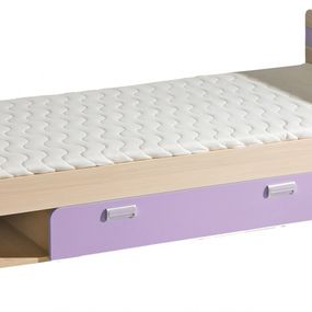Detská posteľ 195x80cm s úložným priestorom melisa - jaseň/fialová