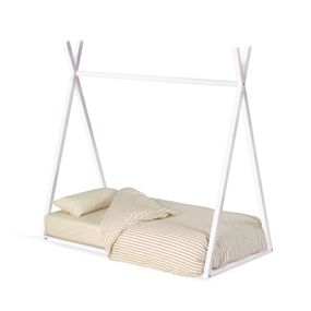 Biela domčeková detská posteľ z bukového dreva 70x140 cm Maralis - Kave Home