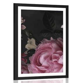Plagát s paspartou kytica kvetov v detailnom zábere