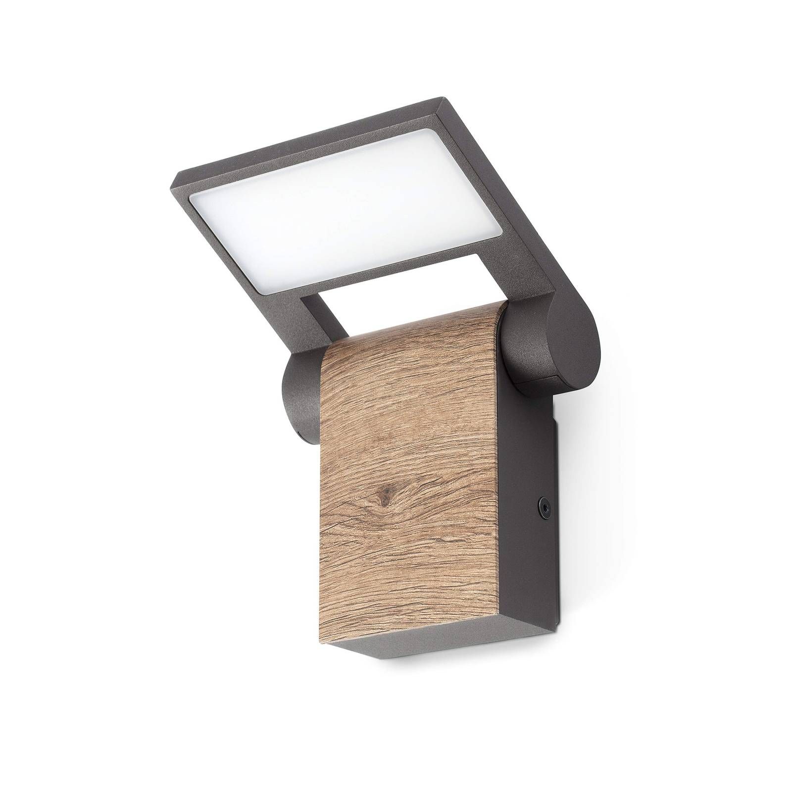 FARO BARCELONA Vonkajšie nástenné LED svietidlo Wood, hliník, polykarbonát, 11W, L: 13 cm, K: 20.4cm