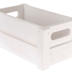 Úložný box drevený biely, 21,5x12,5x9,5 cm