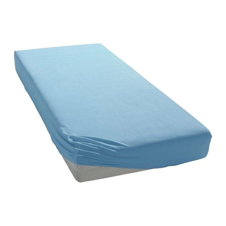 Polášek Holešov s.r.o. · Modrá jersey posteľná plachta / prestieradlo do malej detskej postieľky, alebo kolísky - 100% bavlna - 70 x 140 cm