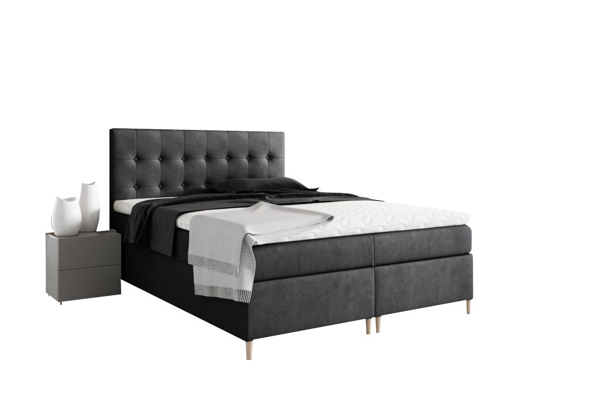 Expedo Čalúnená posteľ boxspring GLORIA + topper, 140x200, jasmine 100