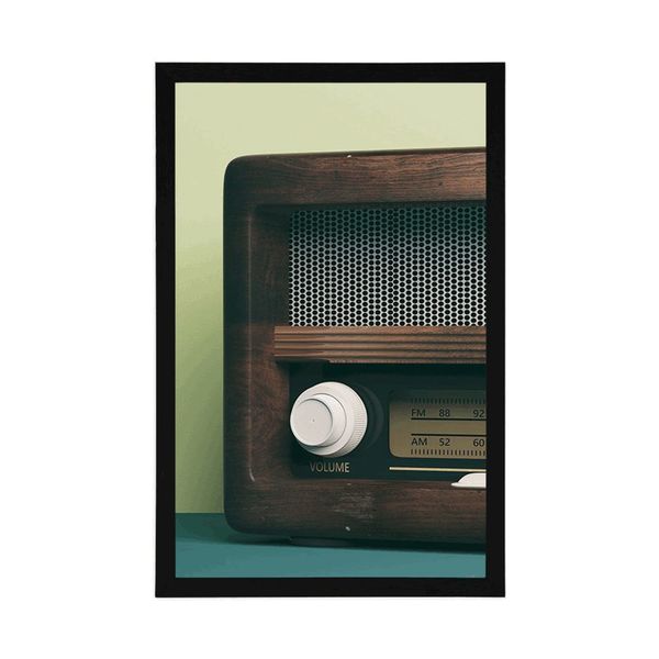 Plagát retro rádio - 60x90 silver