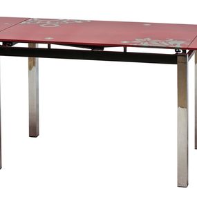 Jedálenský stôl GD-017 (červený) (pre 4 až 6 osôb)