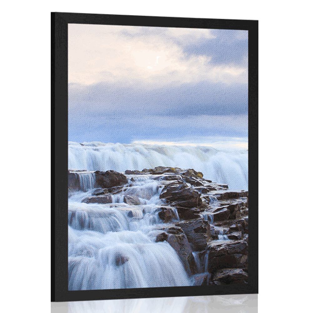 Plagát vodopády na Islande - 40x60 black