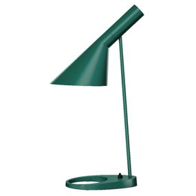 Louis Poulsen AJ – stolná lampa zelená, Obývacia izba / jedáleň, oceľ, zinkový tlakový odliatok, E27, 20W, L: 16 cm, K: 56cm