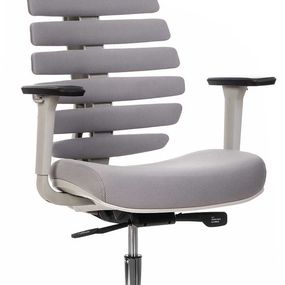 MERCURY kancelárska stolička FISH BONES PDH šedý plast, 26-64, 3D podrúčky
