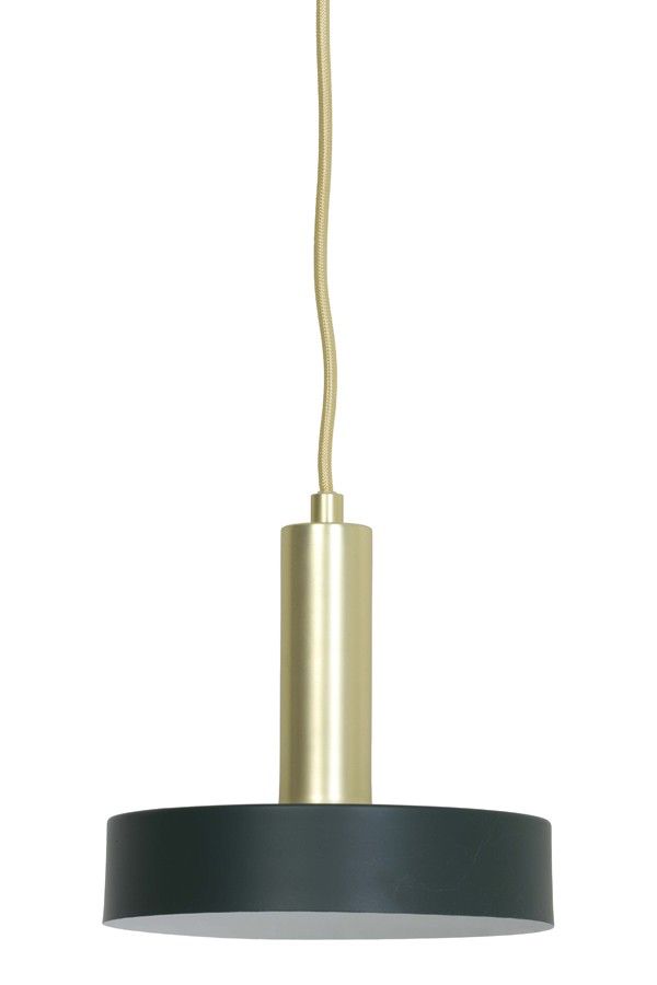 Zeleno-zlaté kovové závesné svetlo Boste - Ø 20*5 cm