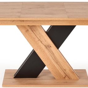 HALMAR Jedálenský rozkladací stôl XARELTO dub wotan / černý 130-175x85 cm